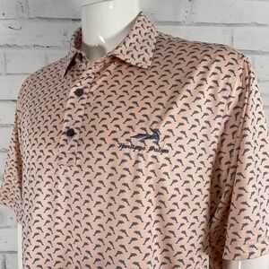 FootJoy Shirt Men's Large Polo Short Sleeve FJ Golfing Dolphin Print Heritage
